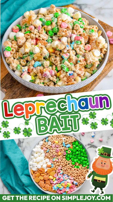 Loaded Leprechaun Popcorn, Leprachan Bait, Saint Patrick’s Day Dessert Ideas, St Patricks Day Snacks For Preschoolers, St Patrick’s Day Snacks For Kids, St Patrick’s Day Treats For Kids, Leprechaun Snacks, St Patricks Day Food Desserts, Leprechaun Food