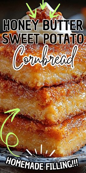 Honey Butter Sweet Potato Cornbread Cornbread Honey Butter, Amazing Cornbread Recipe, Cornbread Sweet Potato, Corn Sweet Potato Recipes, Easy Canned Sweet Potato Recipes, Country Style Recipes, Honey Butter Sweet Pecan Bread, Flavored Cornbread Recipe, Cinnamon Honey Butter Sweet Potato Cornbread