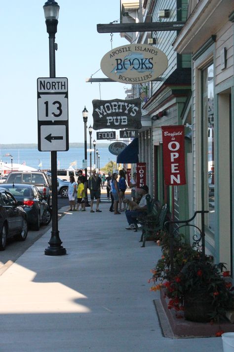 Downtown Bayfield, Wisconsin Apostle Islands Wisconsin, Bayfield Wi, Bayfield Wisconsin, Apostle Islands National Lakeshore, Madeline Island, Branson Vacation, Travel Thoughts, Wisconsin Vacation, Exploring Wisconsin