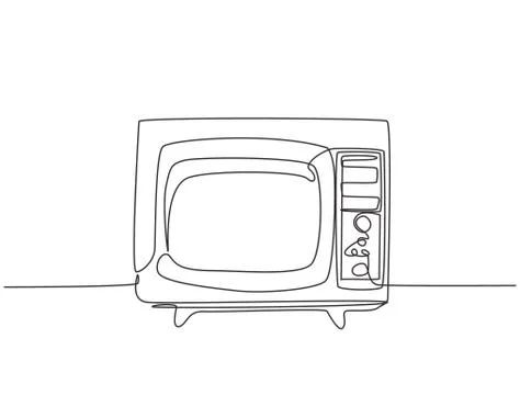 Old Fashioned Tv, Tv Drawing, Single Line Drawing, Video Design, Continuous Line Drawing, Frame Clipart, Single Line, Continuous Line, Design Advertising