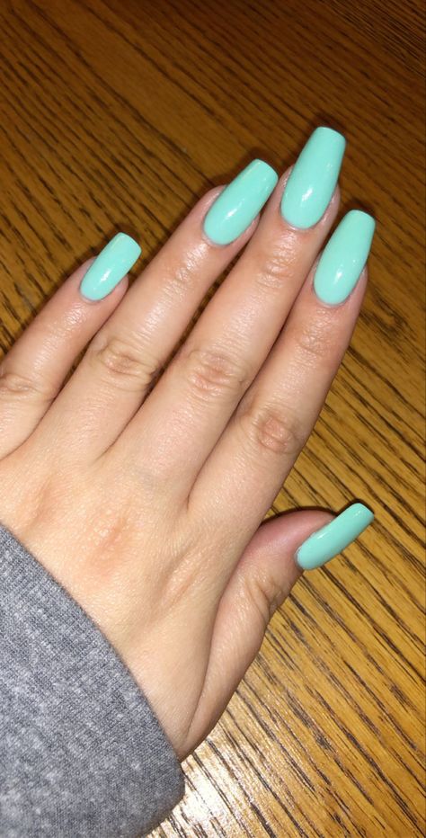 Dip Powder Acrylic Nails Seafoam Light Green Blue Long Tapered Square Manicure Spring Summer Easter Light Blue Green Nails, Sea Foam Nails, Seafoam Nails, Seafoam Green Nails, Dip Powder Acrylic Nails, Square Manicure, Powder Acrylic Nails, Tapered Square, Manicure Ideas