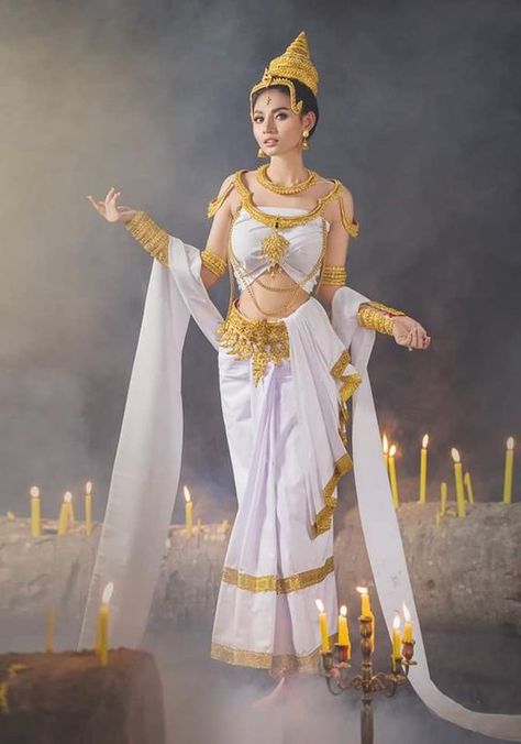 Miss Universe Costumes, Miss Universe National Costume, Cambodian Wedding Dress, Cambodian Clothes, Thailand Dress, Cambodian Wedding, Cambodian Dress, Traditional Thai Clothing, Cambodian Art