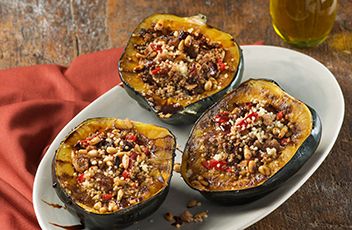 Acorn Squash Roasted, Sausage Stuffed Acorn Squash, Vegetable Cocktails, Roasted Sausage, Acorn Squash Recipe, Stuffed Acorn Squash, Winter Veggies, Acorn Squash Recipes, Tim Cook