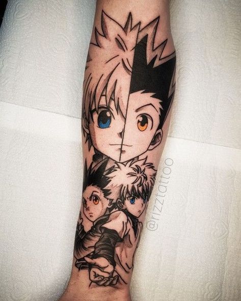 Hxh Tattoo, Killua Tattoo, Hxh Anime, Arm Tattoos For Guys Forearm, Hunter X Hunter Killua, Forearm Tattoo Quotes, Hunter Tattoo, Baby Tattoo Designs, Anime Hunter X Hunter