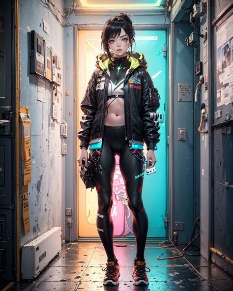 ArtStation - 389 Futuristic Cyberpunk Style Outfit Character References and Designs Reference Art V2 4K in shop! Spacepunk Outfit, Cyberpunk Girl Outfit, Cyberpunk Style Outfit, Y2k Futurism, Cyberpunk Outfit, Futuristic Cyberpunk, Facial Anatomy, Reference Ideas, Cyberpunk Design