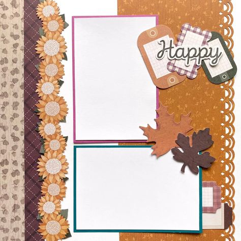 Flower Scrapbook Layout, Thanksgiving Scrapbook Layouts, Memories Ideas, Fall Scrapbook Layouts, Scrapbook Design Layout, Scrapbook Borders, Creative Memories Scrapbooking, Scrapbook Flowers, Creative Scrapbook