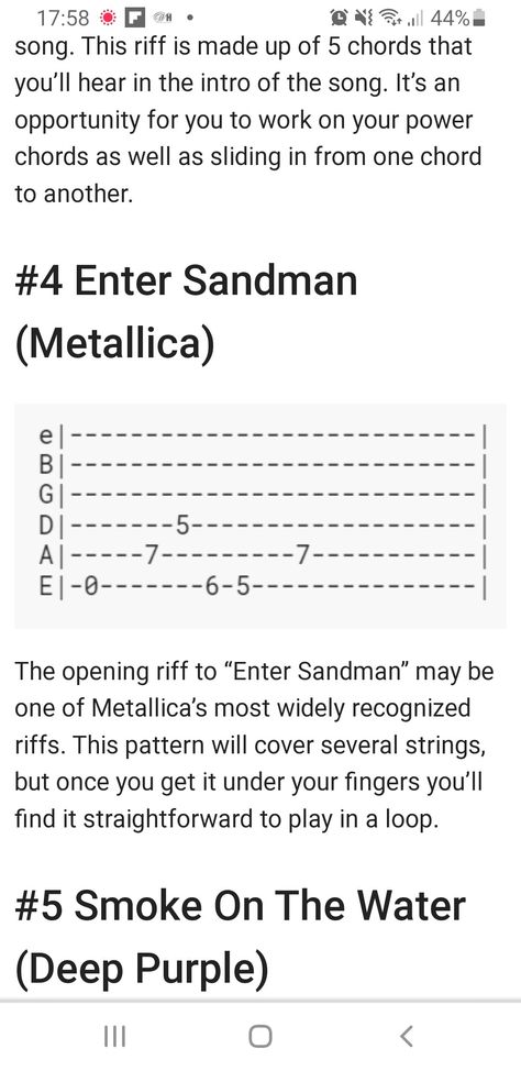 Enter Sandman Guitar Tab, Enter Sandman Tab, Enter Sandman Guitar, Heavy Metal Guitar, Guitar Cord, Enter Sandman, Power Chord, Bring Me To Life, Guitar Riffs