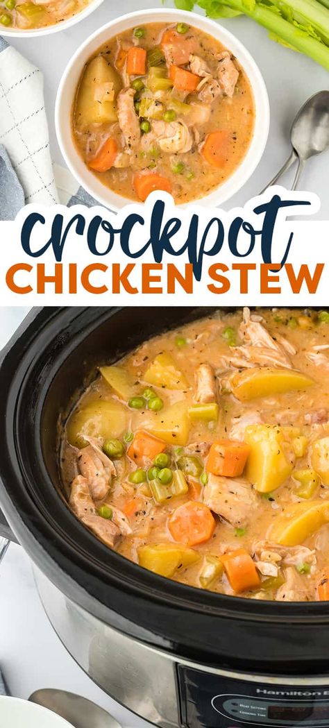 Crockpot Stews, Slow Cooked Chicken Thighs, Crockpot Chicken Stew, Slow Cooker Chicken Stew, Best Crockpot, Crockpot Stew, Stew Chicken Recipe, Slow Cooked Chicken, Carrots Celery