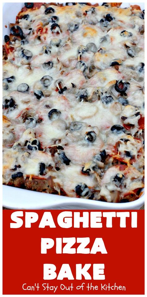 Spaghetti Pizza Bake, Pizza Spaghetti Casserole, Baked Pasta Casserole, Pepperoni Pasta, Pizza Spaghetti, Spaghetti Pizza, Italian Casserole, Bacon Casserole, Baked Penne