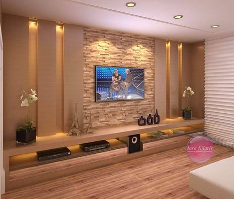 Tv Cabinet Design, Cozy Family Rooms, Modern Tv Wall, Living Room Tv Unit Designs, Tv Room Design, Tv Wall Decor, Tv Wall Design, Interior Kitchen, Living Room Tv Wall