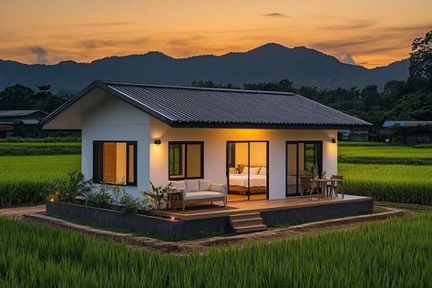 Indonesian House, Cottage Tiny House, Farmhouse Architecture, Tiny House Storage, House Outer Design, Small House Layout, Small House Design Exterior, House Arch Design, Architect Design House