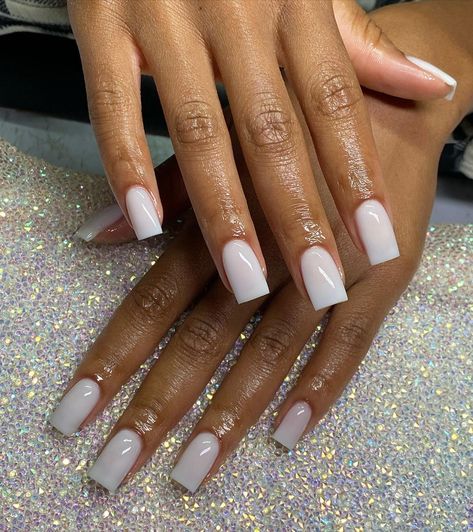 S.K.L.Nails & Spa on Instagram: “To Perfection….. 💅🏽 Everybody Loves a good Soft White Slay! Samaria Lee #NailedIt 🌹 #DMVNails #DMVNailTech #NailTech #BlackNailTech…” L Nails, Nail Aesthetics, Grey Acrylic Nails, Overlay Nails, Medium Nails, Acrylic Toe Nails, Nails 2022, Polygel Nails, Work Nails