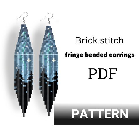 Seed Bead Patterns Earrings, Beaded Earring Patterns Free, Beadwork Patterns Free Seed Bead Tutorials, Seed Bead Patterns Free Earrings, Seed Bead Earrings Patterns, Beaded Earrings Patterns Free, Beaded Earring Patterns, Fringe Earring Pattern, Brick Stitch Pattern Earring