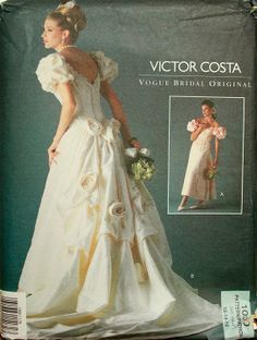 We have this pattern at home. Whew... It's one of my favorites. ♥ 90s Wedding Dress, Vogue Bridal, Wedding Gown Patterns, Bridal Sewing Patterns, Sleeved Wedding Dress, Sewing Wedding Dress, Sleeved Wedding, Wedding Dress Patterns, Gown Pattern