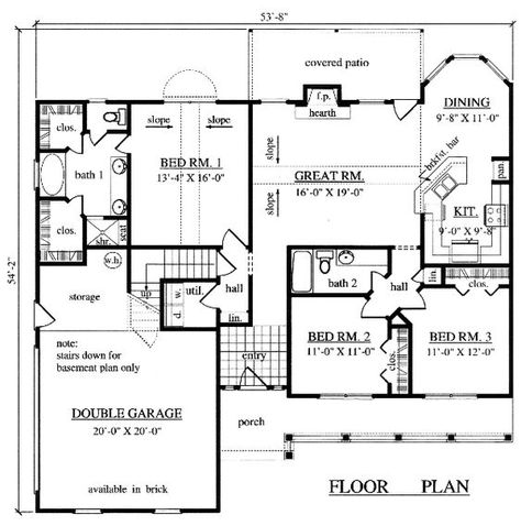 House Plans | Home Builder | Prescott & Sons Construction 1500 Square Foot House Plans, House Plans 1500 Sq Ft, Master Closets, 1500 Sq Ft House, Room Country, Open Floor House Plans, Shower Area, Basement House Plans, Open House Plans