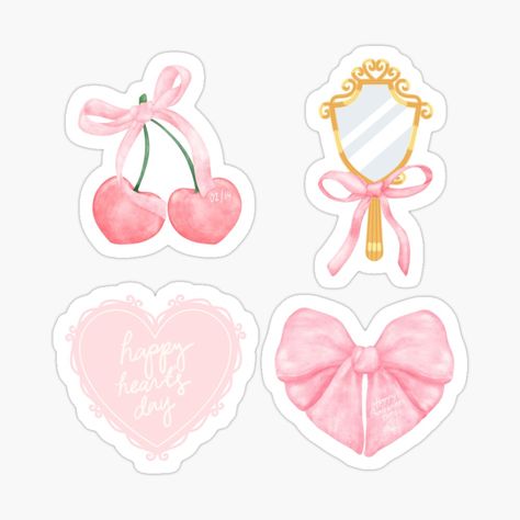 Coquette Sticker Sheet, Coquette Valentines, Happy Hearts Day, Heart Day, Happy Heart, Sticker Sheet, Digital Products, Sticker Sheets, Valentines