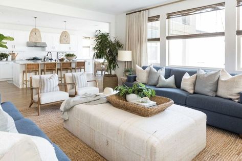 Wesley House, Cozy Coastal Living Room, Salt Interiors, Modern Coastal Living Room, Blue Couch Living Room, Decor Marin, Florida Kitchen, Pure Salt Interiors, Houseboat Living