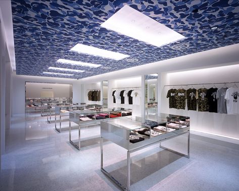 Boutique Displays, Bape Store, Baby Milo, Boutique Display, Retail Interior, Store Interior, Retail Design, Visual Merchandising, Neon Lighting