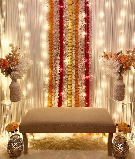 Dholki Setup, Dholki Ideas, Asian Attire, Ganpati Decor, Nikah Decor, Mehendi Decor Ideas, Haldi Decor, Wedding Background Decoration, Wedding Entrance Decor