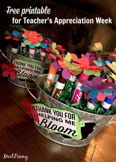 This Expo Marker teacher gift idea is simple and cute... Perfect for Teacher's Appreciation Week. Includes a free printable. Para Appreciation, Easy Gift Idea, Appreciation Gifts Diy, Teacher Gift Baskets, Teacher Appreciation Gifts Diy, Expo Marker, Teachers Appreciation, Appreciation Ideas, Teachers Diy