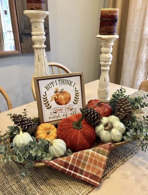 Fall Decorations For Dough Bowl, Fall Decor In Bread Bowl, Bread Dough Bowl Decor, Fall Table Centerpieces Dough Bowl, Fall Bowl Decor Ideas, Diy Fall Tiered Tray Decor, Autumn Bowl Decor, Bread Bowl Decor Centerpieces Fall, Fall Bread Bowl Decorations