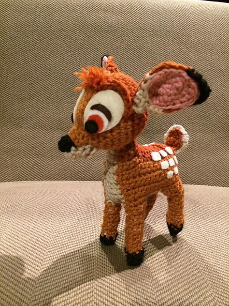 Ravelry: Bambi pattern by Megan Kreiner Crochet Bambi, Disney Crochet Pattern, Minion Crochet Patterns, Husky Corgi, Crochet Cartoon, Bambi Disney, Crochet Disney, Deer Pattern, Crochet Ornaments