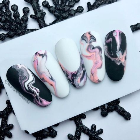 Panda Nail Art, Mickey Nails, Country Nails, Mens Nails, Airbrush Nails, Marble Nail, Pointed Nails, Simple Gel Nails, Work Nails