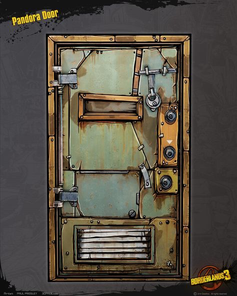 ArtStation - Doors, Paul Presley Scifi Door, Diaroma Ideas, Steampunk Bedroom, Terrain Texture, Cyberpunk Games, Borderlands Art, Sci Fi Props, Game Textures, Spaceship Interior