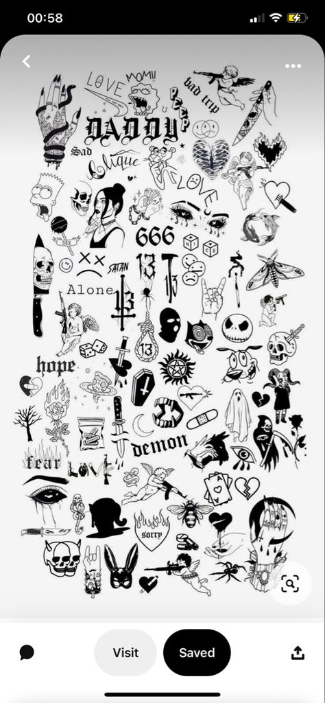 Tattoo sheet Satanic Tattoo Design, Fear Tattoo, Tattoo Fe, Satanic Tattoos, Art Inspired Tattoos, Emo Tattoos, Tattoo Samples, Christian Sleeve Tattoo, Tattoo Sheet