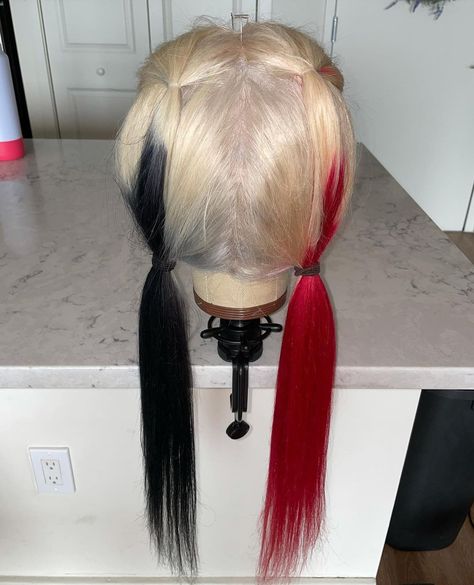 Harley Quinn Hair Ideas, Harley Quinn Hairstyles, Harley Quinn Hair, Harley Costume, Harley Quinn Costume, Dye Colors, Queen Hair, Hair Dye Colors, Body Mods