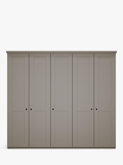 John Lewis & Partners Marlow 250cm Hinged Wardrobe at John Lewis & Partners Large Wardrobe Closet, Hinged Wardrobe, Storage Solutions Bedroom, Bedroom Cupboard, Bedroom Cupboards, Bedroom Cupboard Designs, Fitted Wardrobes, Fitness Photoshoot, Pebble Grey