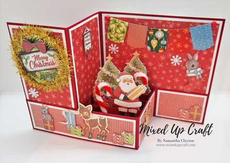 Folded Christmas Cards, Pop Up Christmas Cards, Christmas Card Making, Fancy Fold Card Tutorials, Christmas Mix, Pop Up Box Cards, Christmas Tale, Stampin Up Christmas Cards, Old Christmas