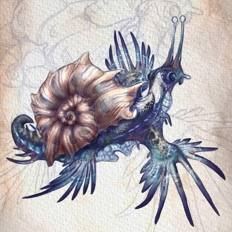 Snail Humanoid, Snail Monster, Fantasy Snail, Glaucus Atlanticus, Giant Snail, Alien Plants, Snail Art, Surealism Art, Animal Spirit Guides