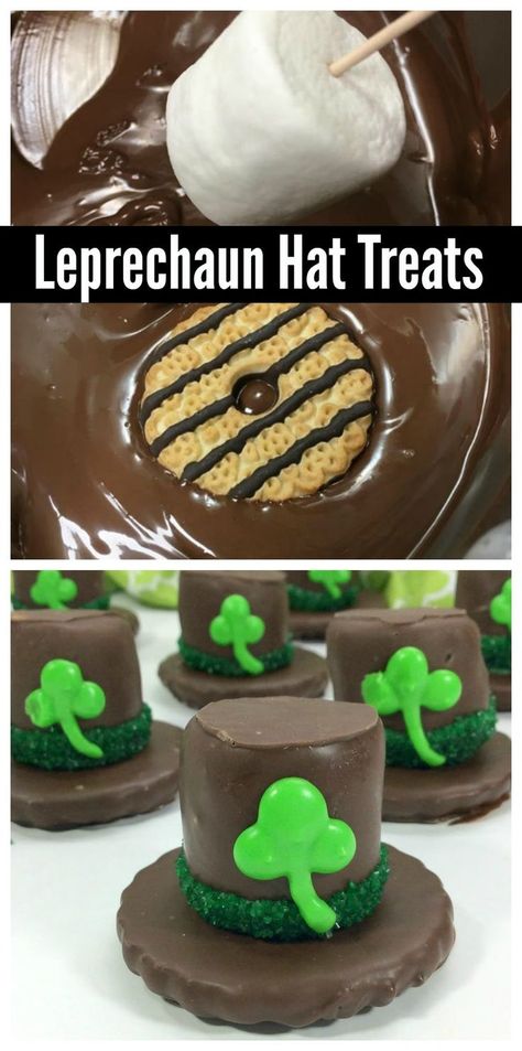 St. Patrick’s Day Dessert Idea – Leprechaun Hat Treats #stpatricksday #desserts #recipes Shamrock Desserts, St Patricks Desserts, St Patricks Food, St Patrick's Day Dessert, St Patrick Day Snacks, Sant Patrick, St Patrick Day Treats, Desserts Ideas, Leprechaun Hat