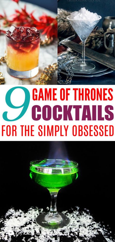 9 Game of Thrones Cocktails For the Simply Obsessed | Are you obsessed with Game of Thrones? If so you must try this Game of Thrones Inspired Cocktails! These Game of Thrones Cocktails are inspired by events and characters we have grown to love. These cocktails are the perfect treat for your Final Season premiere watch party. #xokatierosario #easycocktailrecipes #gameofthroneswatchparty #gameofthronerecipes Game Of Thrones Drink, Game Of Thrones Cocktails, Strawberry Banana Milkshake, Raspberry Cocktail, Easy Alcoholic Drinks, Boozy Desserts, Banana Milkshake, Easy Drinks, Tropical Drink