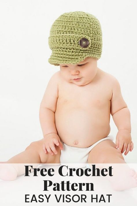 Crochet Visor Hat, Crochet Visor, Newsboy Hat Pattern, Crochet Newsboy Hat, Crochet Hats For Boys, Girls Crochet Hats, Popular Crochet, Hat Crochet Pattern, Easy Crochet Patterns Free