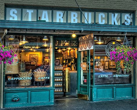 The Original Starbucks! Located in Pikes Place Market, Seattle, Washington. Pikes Place, Starbucks Seattle, Seattle Vacation, Sleepless In Seattle, Pike Place Market, Pike Place, Store Front, Seattle Washington, Oh The Places Youll Go