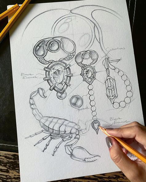 Jewelry Sketches Design, Accessory Design Sketches, Jewelry Design Sketch Drawings, Jewelry Art Drawing, Earrings Drawing Sketch, Jewelry Sketch Design, Transformer Earrings, Jewelry Design Portfolio, Jewelry Design Sketch