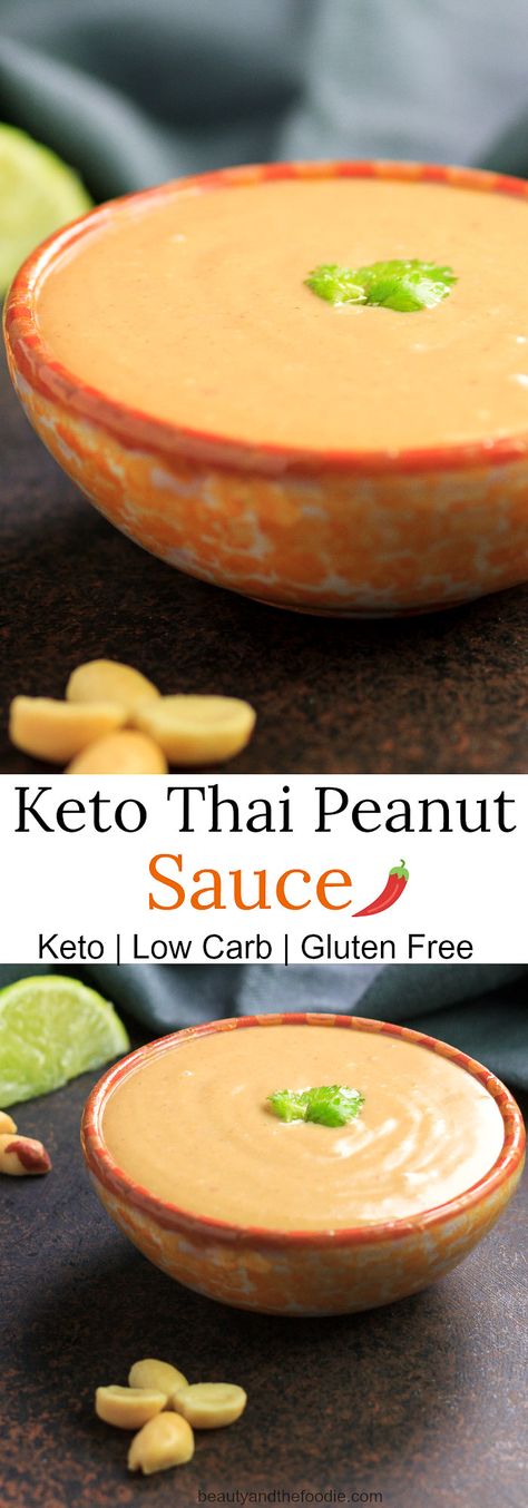 Peanut Sauce Recipe, Keto Sauces, Thai Peanut Sauce, Desserts Keto, Low Carb Veggies, Thai Peanut, Low Carb Sauces, Keto Friendly Desserts, Low Carb Gluten Free