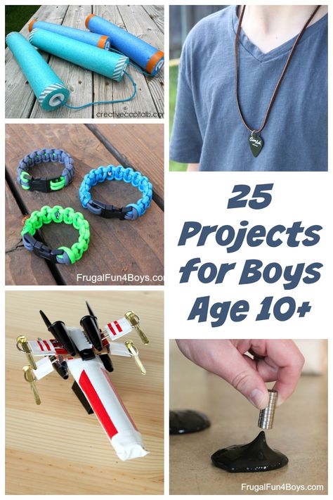 25 Awesome project ideas that tween and teen (probably young teen) boys will go for!  Love the X-Wing! Summer Boredom, Diy And Crafts Sewing, Boredom Busters, Crafts For Boys, Cadeau Diy, X Wing, Age 10, Camping Crafts, Kids Ideas