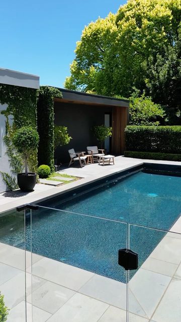 Grey Swimming Pool, Grey Pool Tile, Dark Pool Tile, Dark Green Pool Tiles, Cheap Pool Ideas Budget, Poolside Design, Dark Blue Pool, Leisure Pools Graphite Grey, Grey Pool