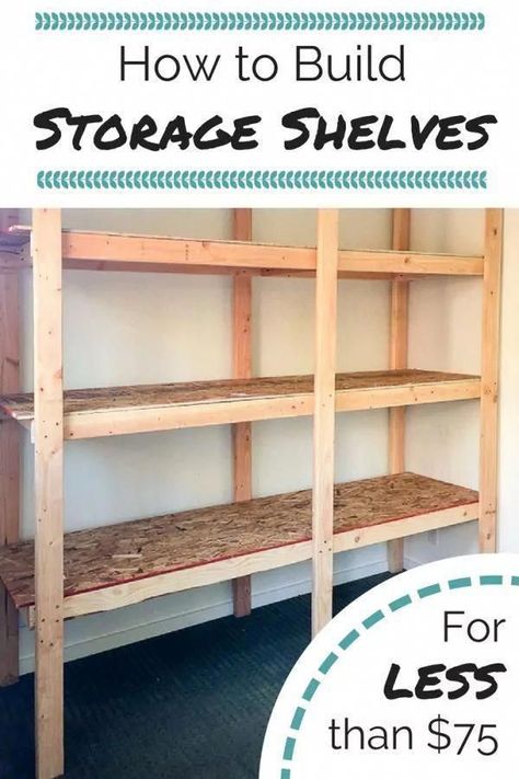 Organization Basement, Garage Organization Cheap, Basement Shelving, Shed Shelving, Organization Garage, Basement Organization, Diy Storage Shelves, Garage Basement, Diy Regal