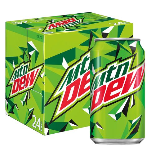 Free 2-day shipping. Buy (24 Cans) Mountain Dew Soda Soft Drink, 12 fl oz at Walmart.com Mnt Dew, Mtn Dew, Diet Mountain Dew, Snacks Ideas, Green Magic, Drinks Brands, Drink Mixer, High Fructose Corn Syrup, Mountain Dew