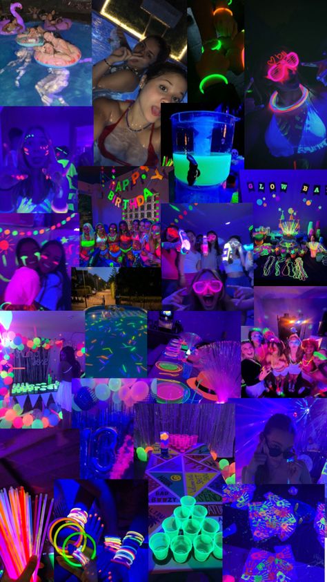 #birthdaypary #neon #neonparty #poolparty Sweet 16 Pool Parties, Neon Sweet 16, Neon Pool Parties, Twelfth Birthday, Neon Birthday Party, Sweet Sixteen Birthday Party Ideas, Glow Birthday Party, Disco Birthday Party, Neon Birthday