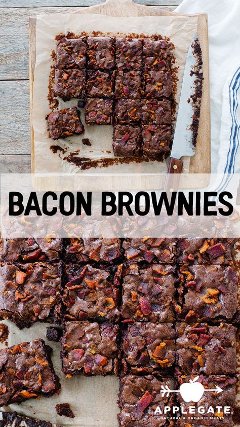 Baking With Bacon, Bacon Dessert Recipes, Bacon Brownies, Bacon Desserts, Monster Treats, Chocolate Deserts, Chocolate Bacon, Amazing Cookies, Brownie Pan