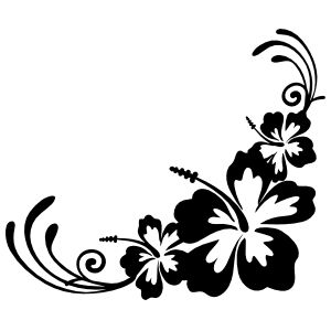 Decorative Border Car Stickers for Windows, Cars, Signs & More Hibiscus Bouquet, Stencils For Wood Signs, Hand Doodles, Red Ink Tattoos, Flower Outline, Tattoo Design Book, Hello Kitty Drawing, Floral Border Design, Unique Sticker