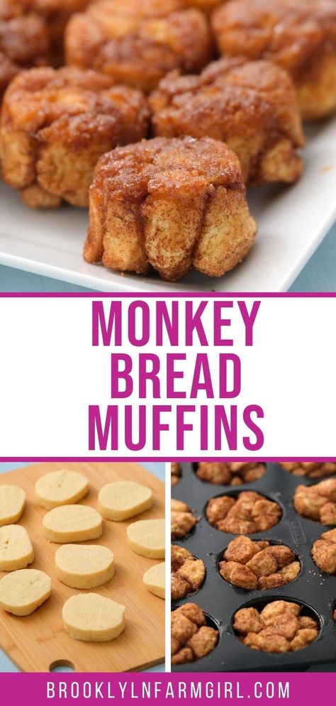 Easy to make Monkey Bread Muffins recipe made with refrigerated biscuits! You only need 5 ingredients to make this simple alternative to Monkey Bread with no bundt pan needed! Holiday Monkey Bread, Bread Muffins Recipe, Live Well Bake Often, Monkey Bread Muffins, Easy Monkey Bread, Christmas Morning Breakfast, Bread Muffins, Yummy Dessert, Oreo Dessert