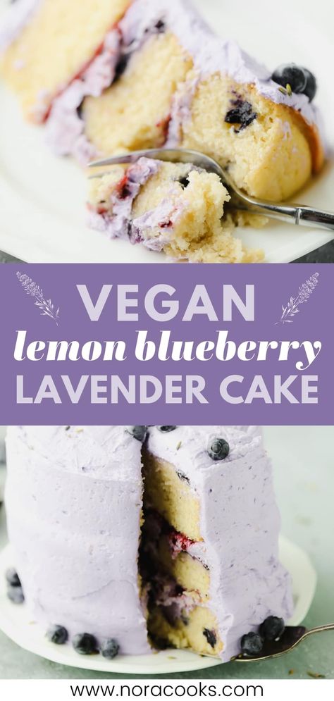 Vegan Lemon Lavender Cupcakes, Vegan Fairy Cakes, Vegan Beltane Recipes, Litha Baking, Vegan Lavender Cake, Vegan Lavender Recipes, Blueberry Lavender Cake, Vegan Blueberry Recipes, Vegan Spring Dessert