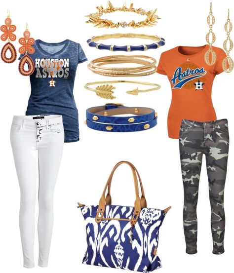 "Astros" by kristynarae on Polyvore Houston Astros Outfit Woman, Astros Game Outfit Women, Astros Outfit Woman, Astros Outfit, Houston Astros Outfit, Astros Game, Diy Wardrobe, Orange Outfit, Outfit Women