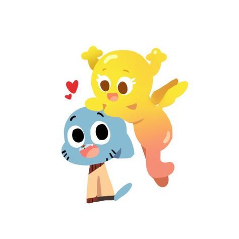 Gumball And Penny, Amazing World Of Gumball, World Of Gumball, Blue Cat, The Amazing World Of Gumball, Cartoon Characters, The Amazing, Penny, Yellow